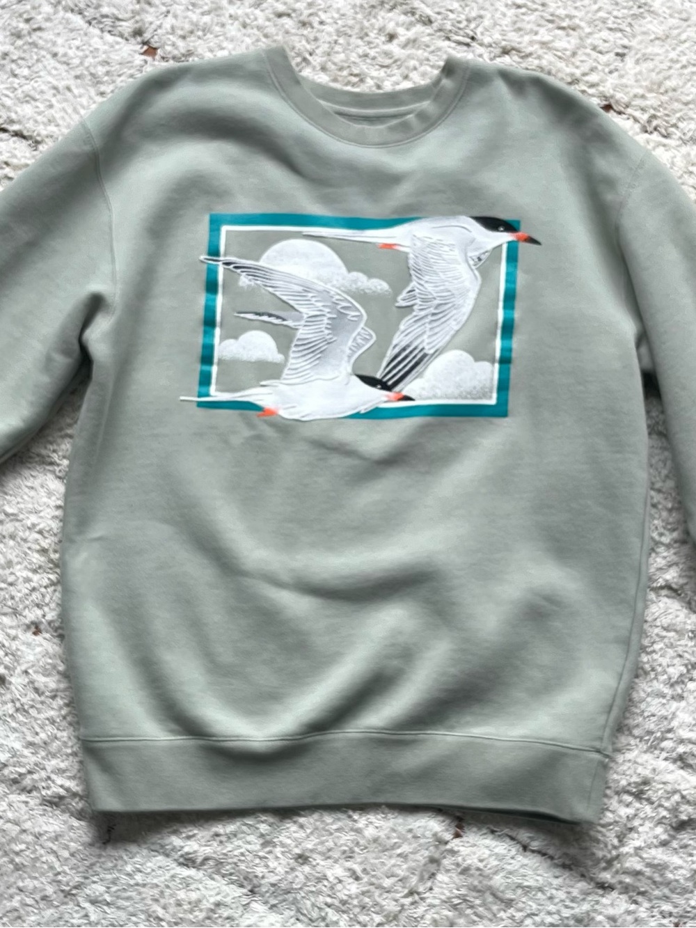 Bird Collective Tern Puff Print Heavyweight Sweatshirt, Unisex Size M